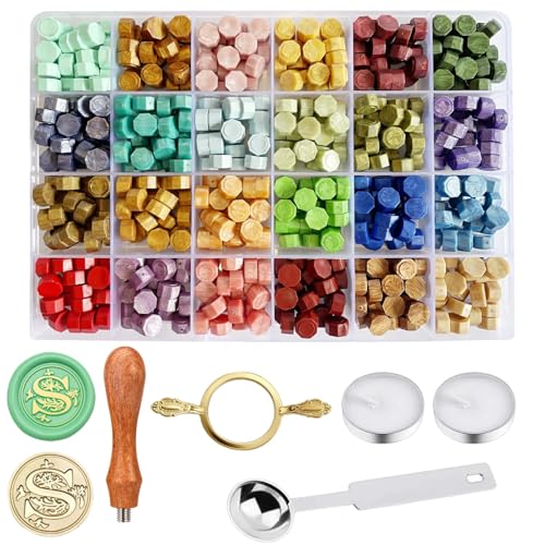 KKJCXY Wax Seal Stamp Kit - Sealing Wax Beads in