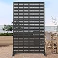 Metal Privacy Screen Outdoor with Stand, 6 ft Tall Decorative Privacy Fence Featuring Simple Assembly, Freestanding Fence Panels & Portable Divider Screens for Patio, Balcony, Garden, Backyard