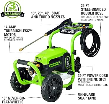 Amazon.com : Greenworks 3000 PSI (1.1 