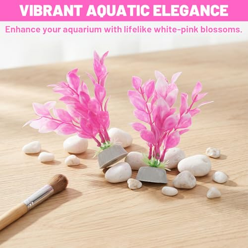 Image of Abeillo Silk Aquarium Plants for Betta Fish Tank, 2Pcs 10cm Small Aquarium Plants Decorations Plastic Artificial Plant Aquatic Water Grass Decoration