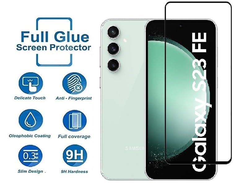 Image of OpenTech Military-Grade Tempered Glass Compatible for Samsung Galaxy S23 FE 5G with Edge to Edge Coverage and Easy Installation kit