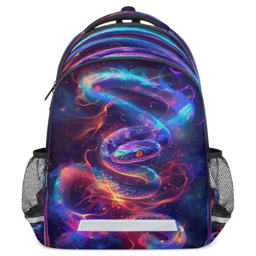 Sac à dos école et randonnée au motif serpent coloré
