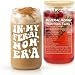 TOJIA Mothers Day Gifts for Mom, Wife, Sister – 16oz Glass Cup with Bamboo Lid & Straw– In My Feral Mom Era Funny Iced Coffee Tumbler – Best White Elephant, Stocking Stuffers & Holiday Gift Idea