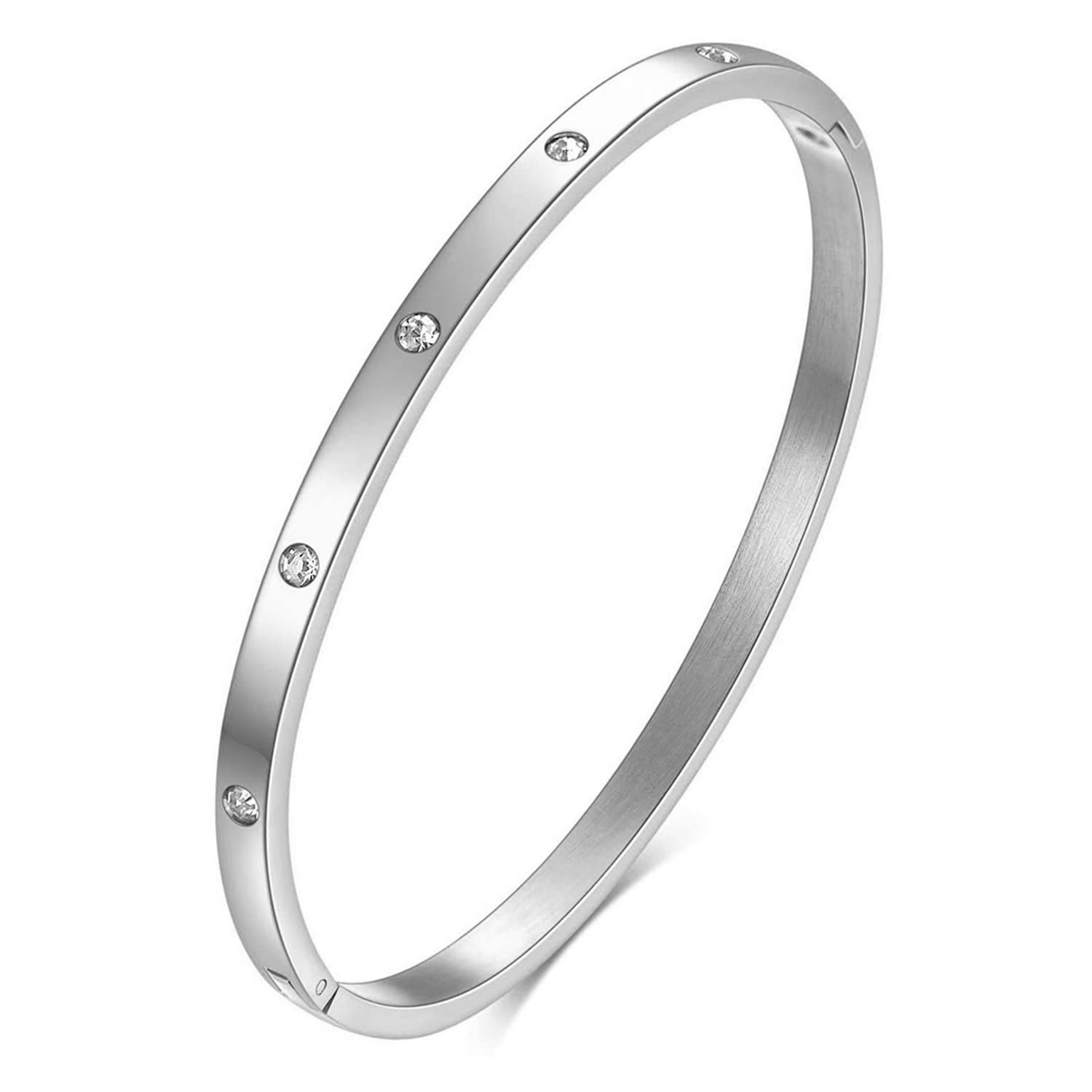 Cubic Zirconia Studded Kada Bracelet Fashion Stylish Pattern Jewellery for Women & Girls-image-47