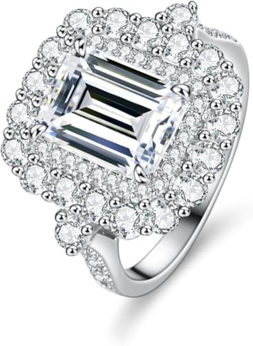 Bague moissanite femme 3 carats argent 925 couleur D clarté VVS1