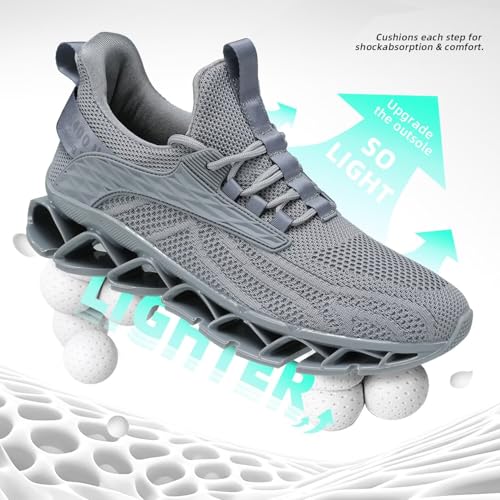 Image of Men's Fashion Sneakers Slip on Walking Running Shoes Blade Tennis Casual Comfort Non Slip Work Sport Athletic Trainer