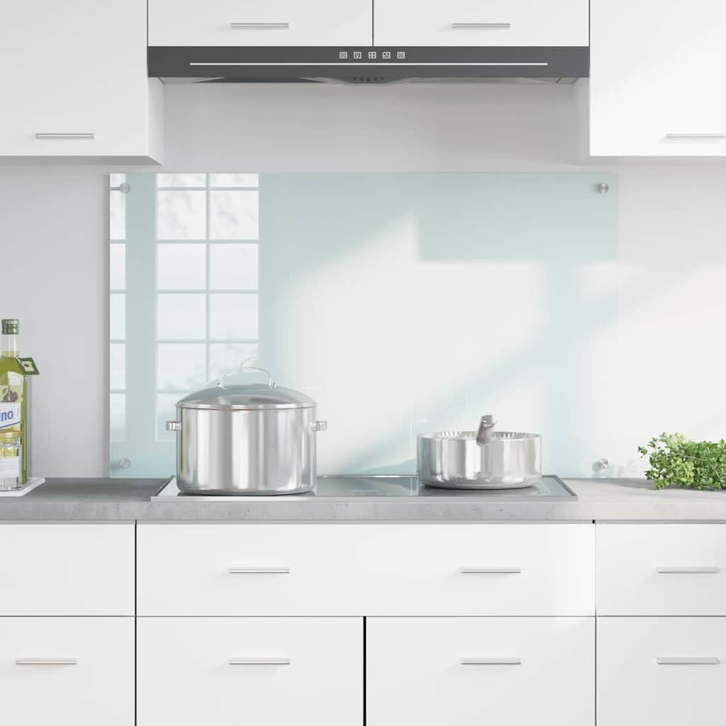 Solivagant Küchenrückwand Milch 100 x 60 cm Gehärtetes Glas, Küche Esszimmer,Küchenhelfer -utensilien, 13.15 kg-42018019