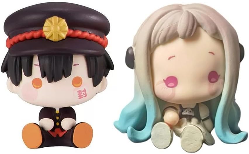2pcs Hanako-Kun Figure Yugi Amane and Yahiro Nene Figure, Mini Anime Figurine Model Statue Cake Topper Decoration Xmas Gifts