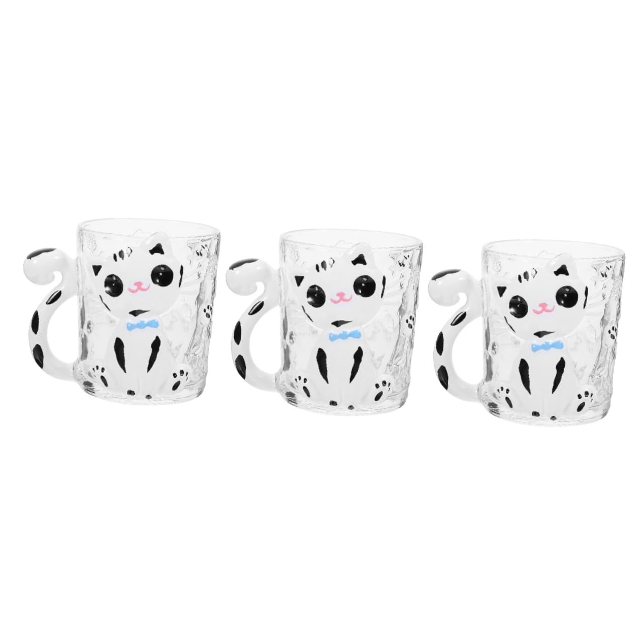 Taza de gato en relieve para leche y vaso de cóctel para bebidas variadas IMIKEYA de 3 piezas