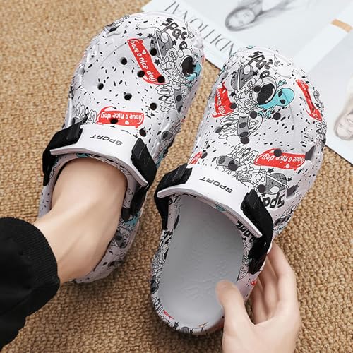 Image of SECHRITE Men's Clogs Athletic Sports Outdoor Slip-on Mules with Cushion Beach Non Slip Home Sandals with Adjustable Back Strap - River Edge
