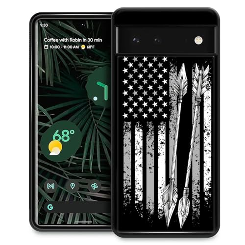 Coque Google Pixel 6 drapeau américain tir à l'arc coque arrière rigide en polycarbonate résistant