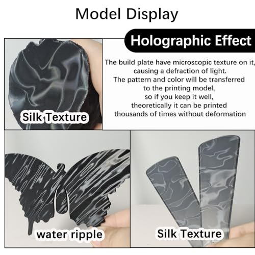 Image of JUUPINE 257x257mm Water Ripples+Silk Textured Build Plate for Bambu Lab X2D /A1 /X1 /X1C /X1E /P1P /P1S /P2S /A1, Smooth Flexible Spring Steel Plate Effect Sheet for Bambu Lab 3D Printers.