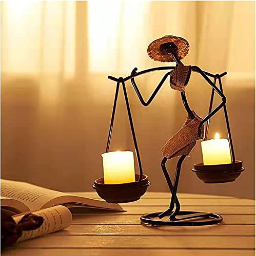 Cicodona Black Metal Candles Holder-Pillar Candlestick Decorative Table Candle Stand For Indoor Outdoor, Events, Parties, Christmas Day Gift, Wedding Decorations #TOP4