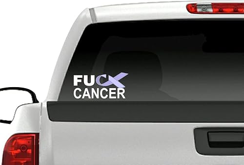 FU Cancer - Calcomanía de cinta morada para todos los cánceres, leiomiosarcoma pancreático testicular, vinilo para vehículos (cinta púrpura)
