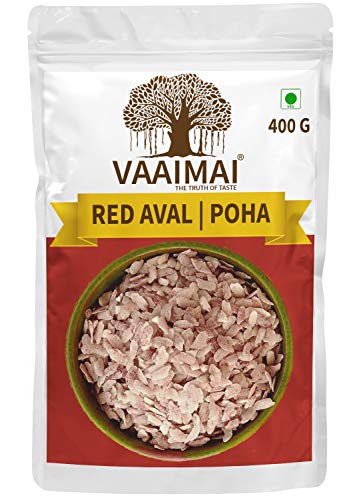 VAAIMAI Red Poha/Sivappu Aval/Flattened Rice/Atukulu, 400g