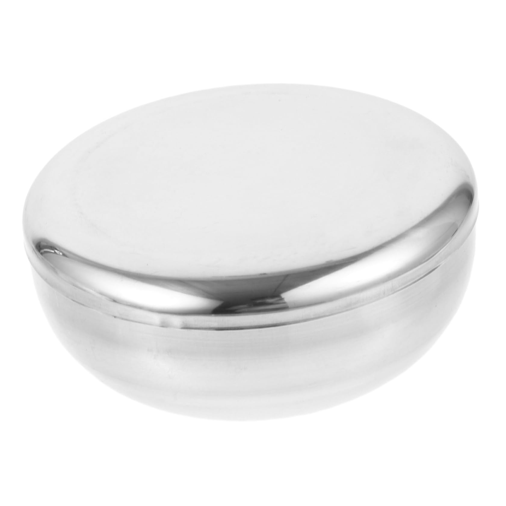 Beatifufu Traditional Shaving Bowl Men's Shaving Soap Mug Stainless Steel 52mm Tall 73mm Wide