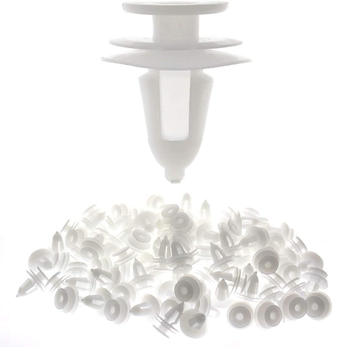 MOTOALL Nylon Door Panel Retainer Push-Type Clips Fender Trim Bumper Shield Fastener Rivet for Chrysler 6504014 Dodge Plymouth 8mm Hole - 100pcs