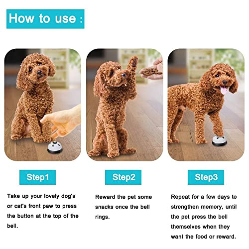 Alinana 2 Stück Haustier-Trainingsglocken für Hundekatzen, Türklingeln für Töpfchenkommunikation, Trainingsglocken für Haustiere mit Großem Button - Image 5