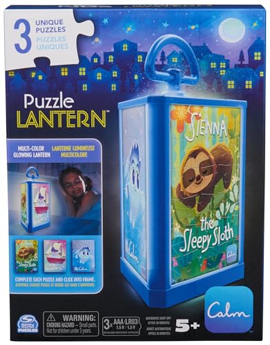 Calm App, 3-in-1 Glowing Lantern, 24-Piece Puzzles for Kids with 30 Day Calm Subscription for Relaxation Stress Relief, for Kids Ages 5+
