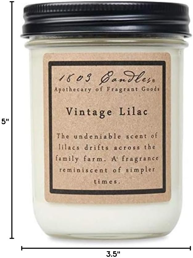 1803 Candles - 14 oz. Jar Soy Candles - (Vintage Lilac)