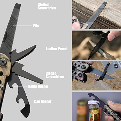 Mossy Oak Multi-Tool - 13 In 1 Multi Function Pliers - Folding Pocket Tool With Sheath, Camo - Portable Pocket Knife For Outdoors, Survival, Camping, Fishing, Hunting, Hiking #TOP5