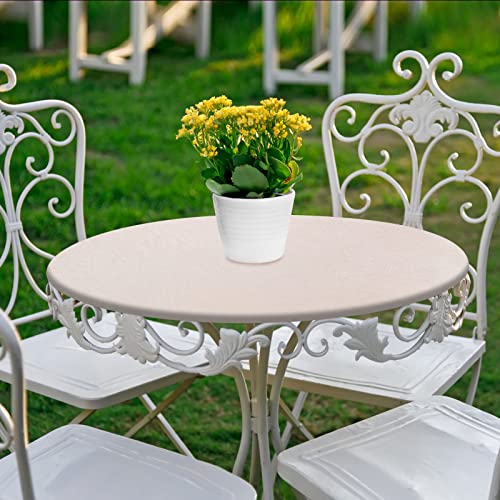 MINGPINHUIUS Elastic Edged Vinyl Round Fitted Tablecloth