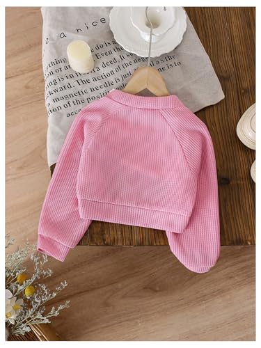 Floerns Toddler Girl's Open Front Bolero Shrug Knitted Long Sleeve Cardigan Sweater2