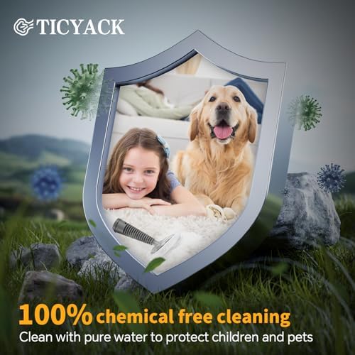 TICYACK Steam Cleaner Handheld for Home-500ml Large Capacity Steam Cleaner with 16 Accessories, Auto Continuous Steam & Safety Lock, Multi-Purpose for Kitchen Grease, Bathroom Grout (Grey/white) - 4