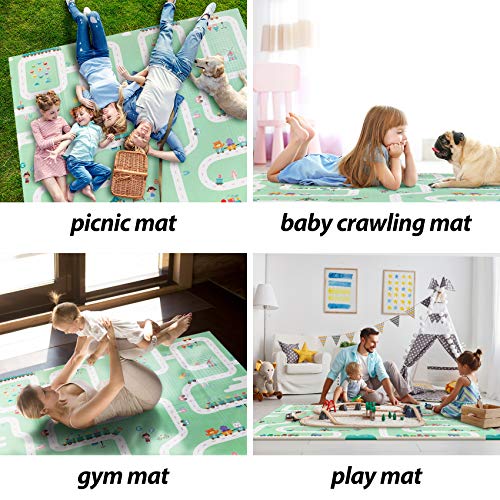 Play Mat Foldable, Topmade Baby Play Mat For Floor 77X69 Inch Large Reversible Baby Crawling Mat Waterproof Foam Playmat Portable Thick Gym Carpet Nontoxic Tummy Time Playroom Mat For Infant Toddler #TOP1