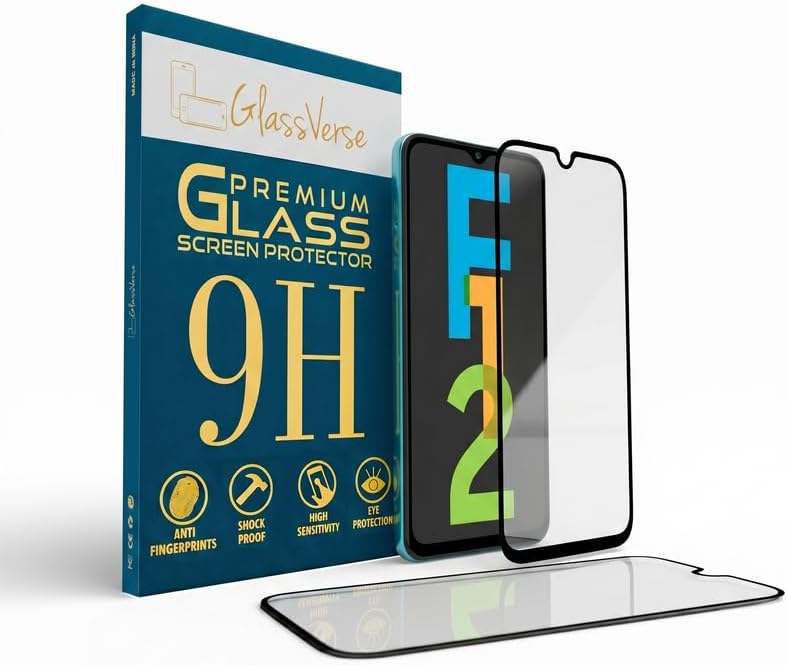 GlassVerse Superd Oleophobic Tempered Glass For Samsung Galaxy F12(Pack Of 1) With Free Installation Kit Full Screen Protector If Received Damaged-6.5 Inch