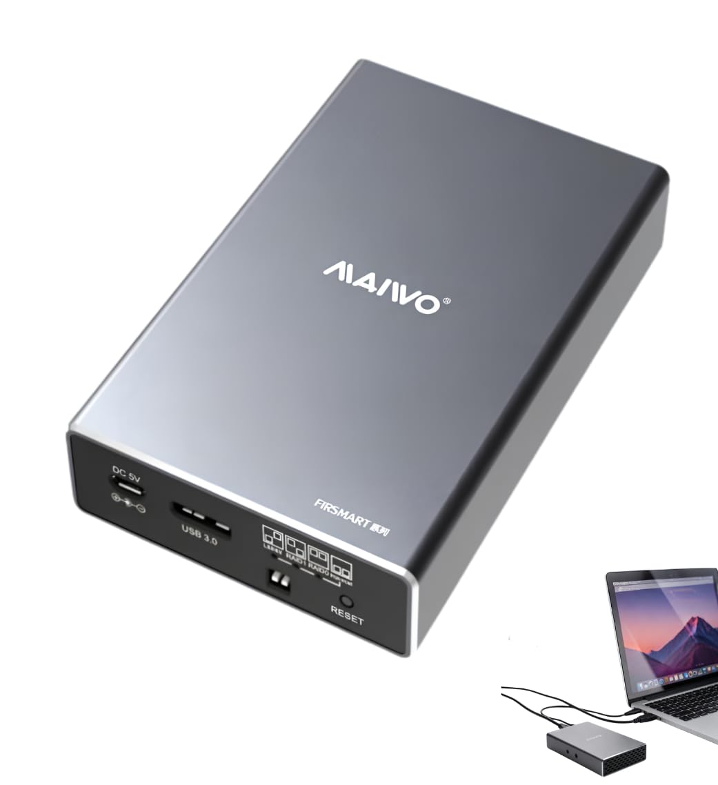 Boîtier Raid à Deux Baies pour SSD et HDD SATA 2,5", USB 3.0 Gen 2, 5 Gbit/s, Raid 0/1/JBOD/PM, capacité de 12 to, boîtier de Disque Dur Externe en Aluminium