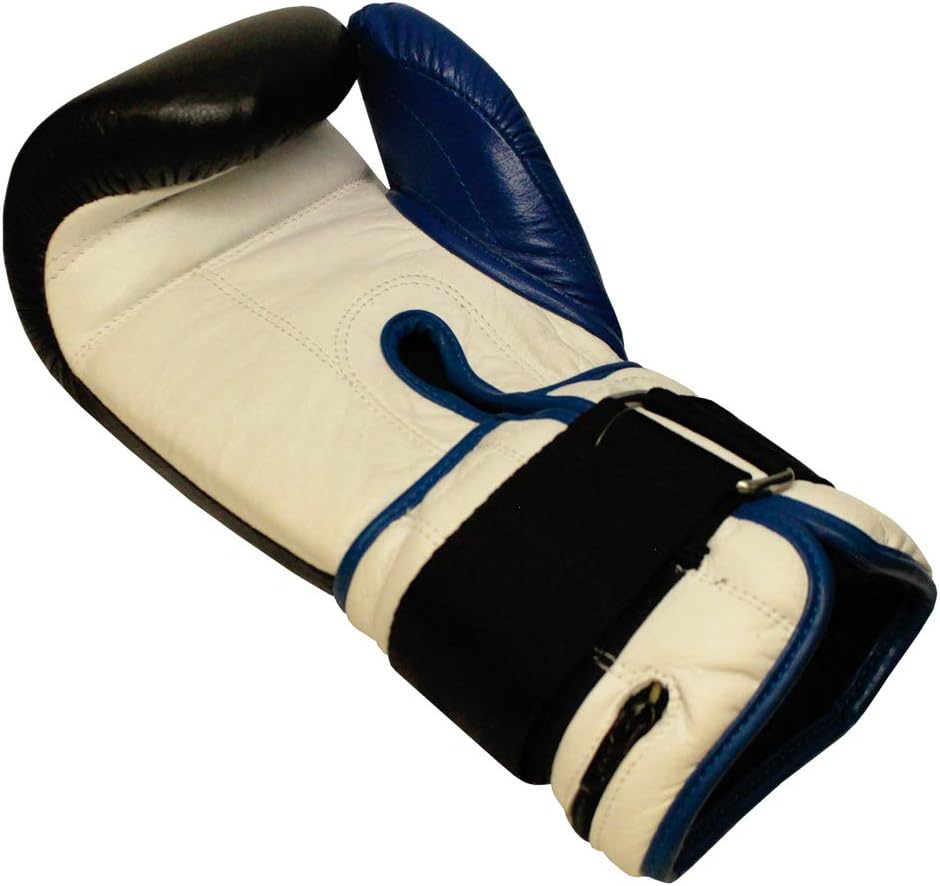 Gel-Injected Hook & Loop Bag Gloves, Leather Boxing Gloves for MMA, Muay Thai, Kickboxing, Heavy Bag & Mitts Training, Shock Absorbing