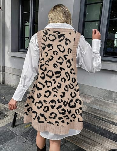 Zeagoo Womens Sweater Vest Knitted Pullovers Sweaters 2025 V Neck Vest Dress with Pockets2