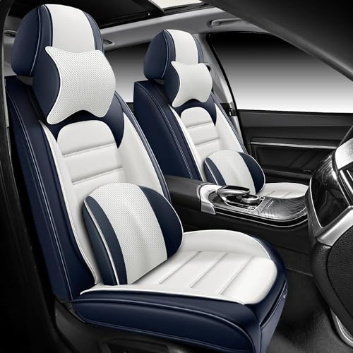 Image of Deluxe Front Covers for Volkswagen Golf SportWagen 2015-2019, Blue-White
