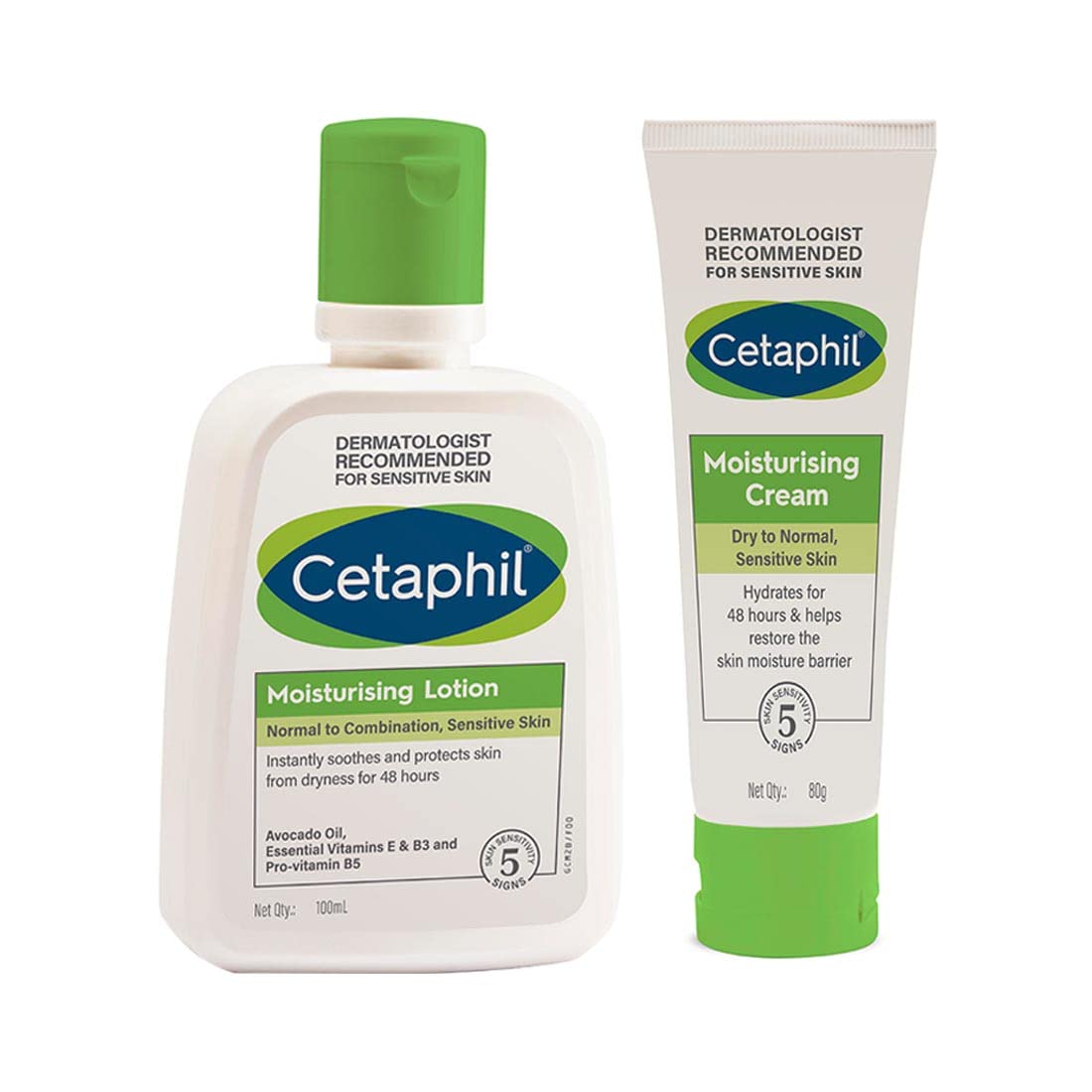Cetaphil Moisturising Lotion 100ml and Moisturising Cream 80g Combo
