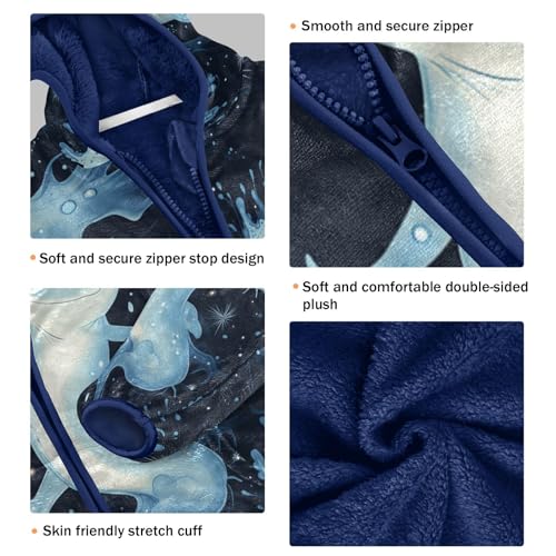 Axolotl in Space Toddler Fleece Jacket Girl Boys Hooded Fleece Jacket Coat Warm Outwear Zip-up 3-10T3