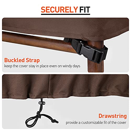 Arcedo Outdoor Chair Covers 3 Pack, 37 Inch Waterproof Patio Chair Covers For Outdoor Furniture, Deep Seat Lounge Chair Cover, Beige & Brown #TOP5