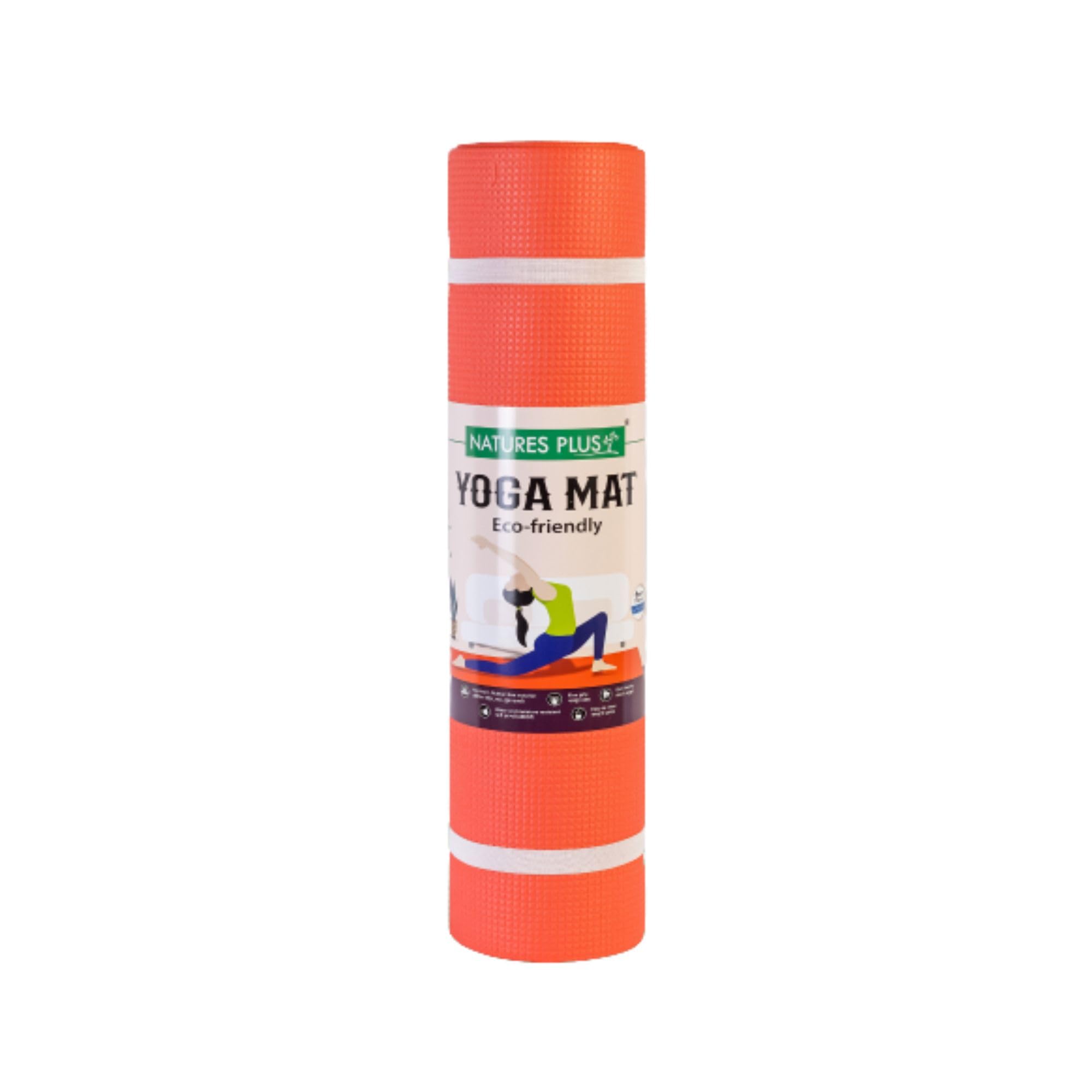 NATURES PLUS 6mm Thick Yoga Mat Fitness & Exercise Mat with Easy-Cinch Yoga Mat Carrier Strap (Orange) (B0CHBHDCDX) Amazon Price History, Amazon Price Tracker