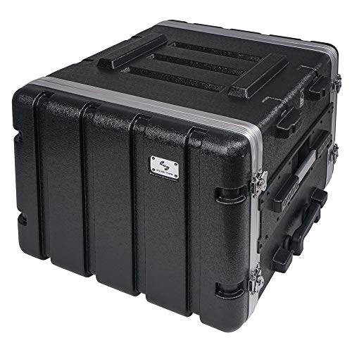 Sound Town Lightweight 8U Pa Dj Rack/Road Case With 7U Rack Space, Abs Construction, 19” Depth, Retractable Handle, Wheels And Heavy-Duty Latches (Strc-A8Ut) #TOP1