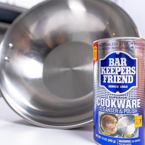 Bar Keepers Friend Cookware Cleanser & Polish (2 x 12 oz) Stainless Steel Cleaner & Degreaser for Pots, Pans, Bakeware & Grills - Removes Sticky Residue, Rust Stains & Lime Deposits - Thumbnail 4