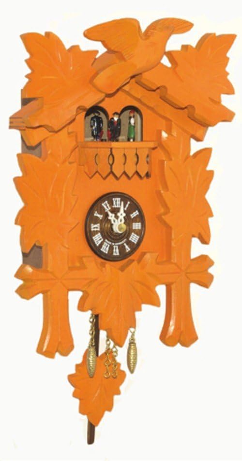 Trenkle Kuckulino Black Forest Clock with Quartz Movement and Cuckoo Chime, Turning Dancers