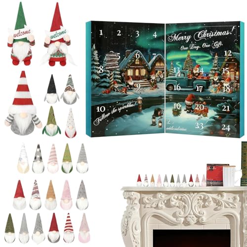 Calendrier de l'Avent compte à rebours gnomes de Noël 2025 pour enfants et adultes