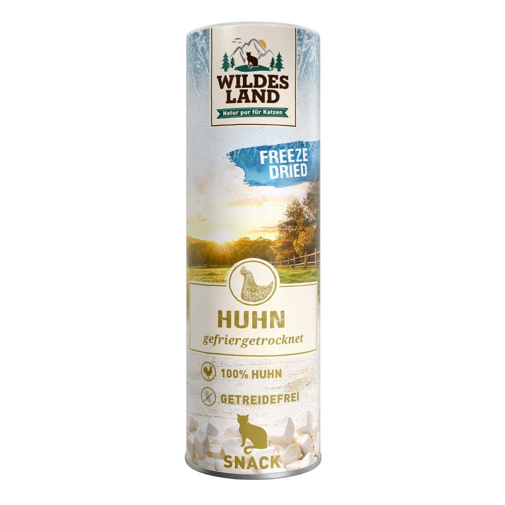 Wildes Land - Freeze Dried Snack für Katzen - Huhn - 6 x 30 g - artgerecht - 100% Huhn - schonende Gefriertrocknung - getreidefrei