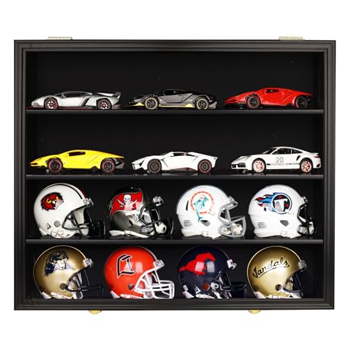 Souvenir Football Mini Helmet Display Case Wall Shelf...
