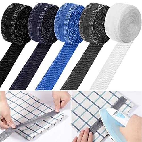 5 Piece 27.5 Total Yard Hem Tape For Pants No Sew Hemming Tape Hem Adhesive Tape Iron On Pants Shortening Tape Iron Hem Tape For Curtain Hem Fabric Tape For Hemming For Clothes Suit Jean Trouser Skirt #TOP1