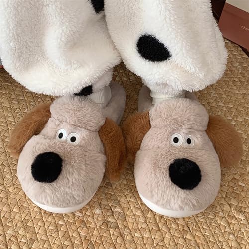 Women's Puppy Slippers - warm plush, cosy and skin-friendly. Non-slip and lightweight sole.4