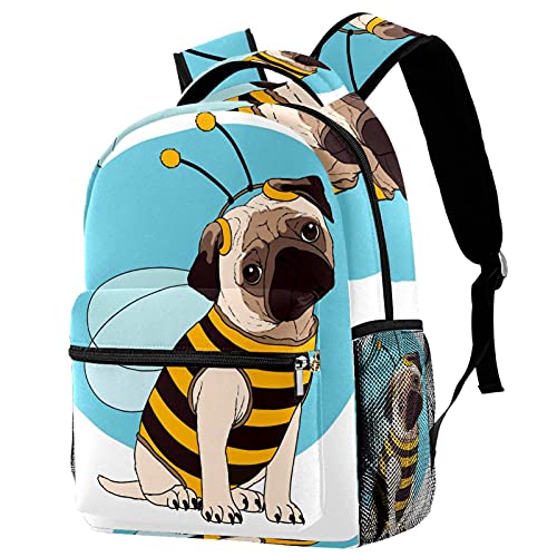 Sac à dos de voyage enfant avec motif carlin pour sorties scolaires et vacances