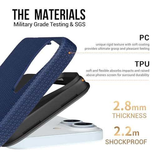 Image of NOXO Ultra-Hybrid Triangle Back Case Cover for iPhone 17, | Shockproof Design | Camera Protection | Soft TPU & Rugged PC | Bumper Case Cover for iPhone 17, (Prussian Blue)