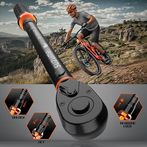Image of SUZUME 46PCS Bike Torque Wrench Set (20-220 in.lb /2.3-24.9 N.m) ±3% High Accuracy 72 Tooth Click Torque Wrench Set Reversible Head Dual-Scales 1 /4 Torque Wrench For MTB Bicycle Maintenance