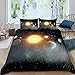 Produktbild Tbrand Galaxis Bettwäsche Set 155x220cm Weltraum Planet Bettbezug Set für Kinder Jungen Mädchen Erwachsene Universum Starry Theme Betten Set Galaxis Astrologie Ultra weich 2St